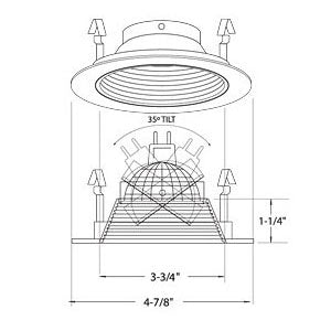 4" Stepped Baffle Trim - Regressed