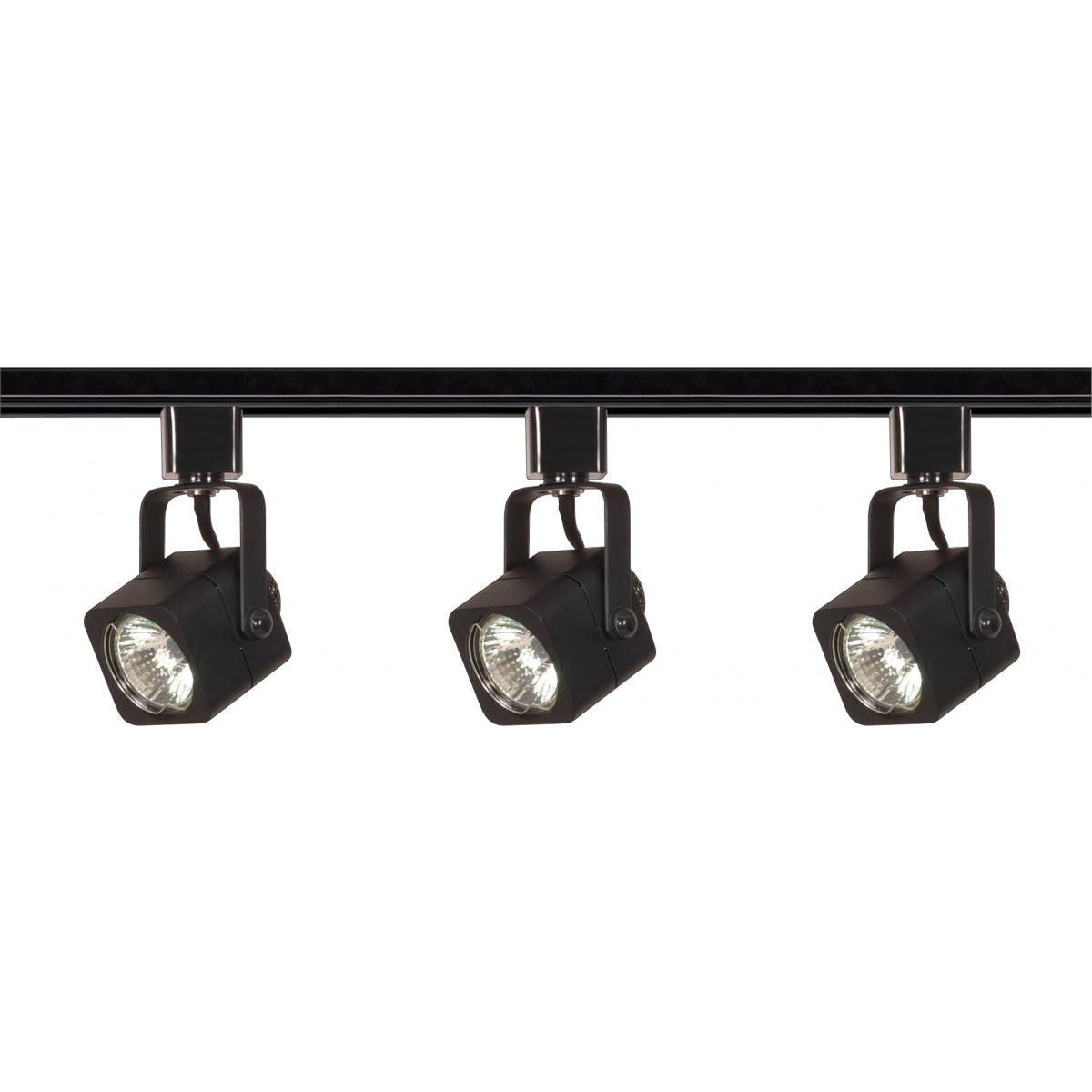 TK346 3LT TRACK KIT LINE VOLT. SQ.BK 3 Light - MR16 - Square Track Kit - 4 foot Track - Line Voltage - Black