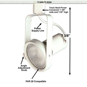 L4D-240W - Gimbal Ring Track Fixture - PAR20 - 3-Wire - White