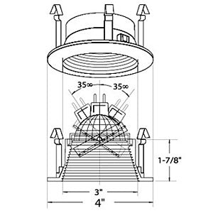 3" Ring with Baffle Trim - Regressed
