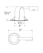 EL39LDRICA - 3" Remodel Housing - 12W - 120V - MR16 GU10 LED - Silver/Black