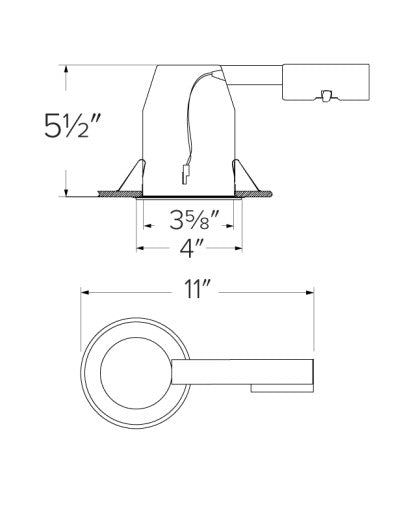 EL39LDRICA - 3" Remodel Housing - 12W - 120V - MR16 GU10 LED - Silver/Black