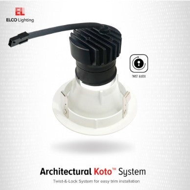 E3LK77ICAD - 3 1/2" Koto Architectural Shallow Maximum Adjustability IC Airtight Housing - 14.7W - 120/277V - 0-10V/Triac/ELV