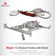 E5SQLFU20 - 5" IC Shallow Frame with Driver - 28W - 120/277V - 0-10V Dimming - Silver