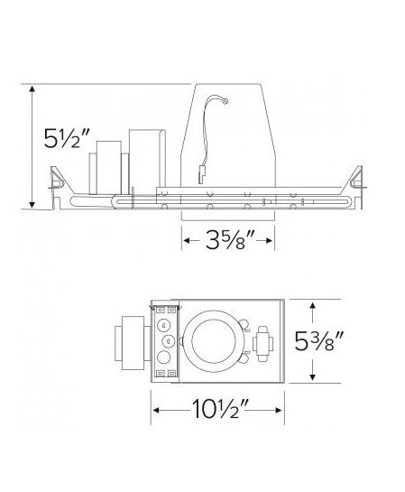 EL39LDICA - 3" New Construction Housing - 12W - 120V - MR16 GU10 LED - Silver/Black