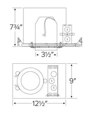 EL39FICA-7 - 3" New Construction 2-Hour Fire Rated IC Airtight Housing - 14W - 120/277V - Red