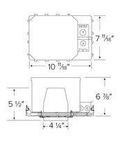 EL48FICDXA - 4" 0-10V LED Fire Rated New Construction IC Airtight Housing - 14W Max. - 120/277V - 2-Hour Fire Resistance - Dimmable - Red