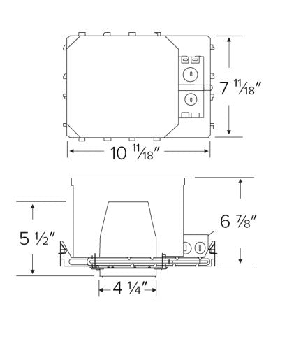 EL48FICDXA - 4" 0-10V LED Fire Rated New Construction IC Airtight Housing - 14W Max. - 120/277V - 2-Hour Fire Resistance - Dimmable - Red