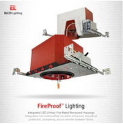 EL48FICDXA - 4" 0-10V LED Fire Rated New Construction IC Airtight Housing - 14W Max. - 120/277V - 2-Hour Fire Resistance - Dimmable - Red