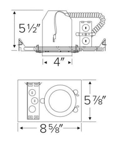 EL490ICA-7 - 4" New Construction IC Airtight Housing - 277V to 120V Step-Down Transformer