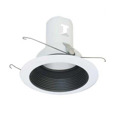 EL511B - 5" Metal Splay Baffle with White Trim Ring - 75W Max. PAR30/R30 - Black/White Trim