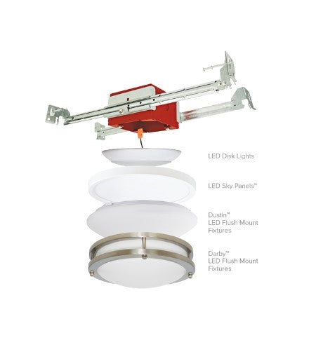 ELJ4S - Square New Construction Box - IC Airtight - 2-Hour Fire Rated - Red/Silver