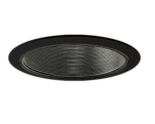 L4D500B - 5" Airtight Metal Cone Baffle Trim - 75W Max. PAR30 or R30/90W Max. PAR38/60W Max. A19 - Black/Black