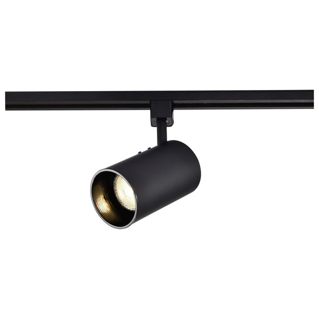 TH201 BLACK R20 STRAIGHT CYL  1 Light - R20 - Track Head - Straight Cylinder - Black Finish