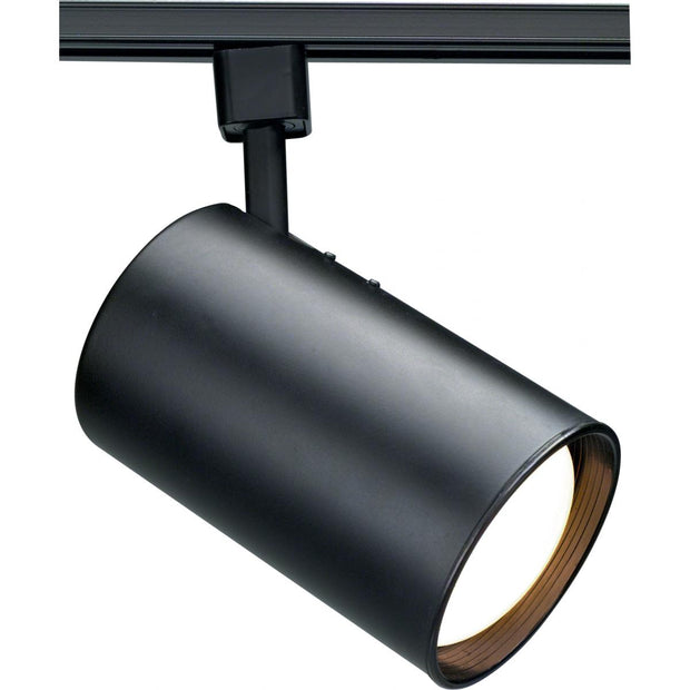 TH201 BLACK R20 STRAIGHT CYL  1 Light - R20 - Track Head - Straight Cylinder - Black Finish