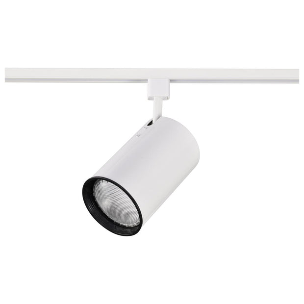 TH202 WHITE R30 STRAIGHT CYL  1 Light - R30 - Track Head - Straight Cylinder - White Finish
