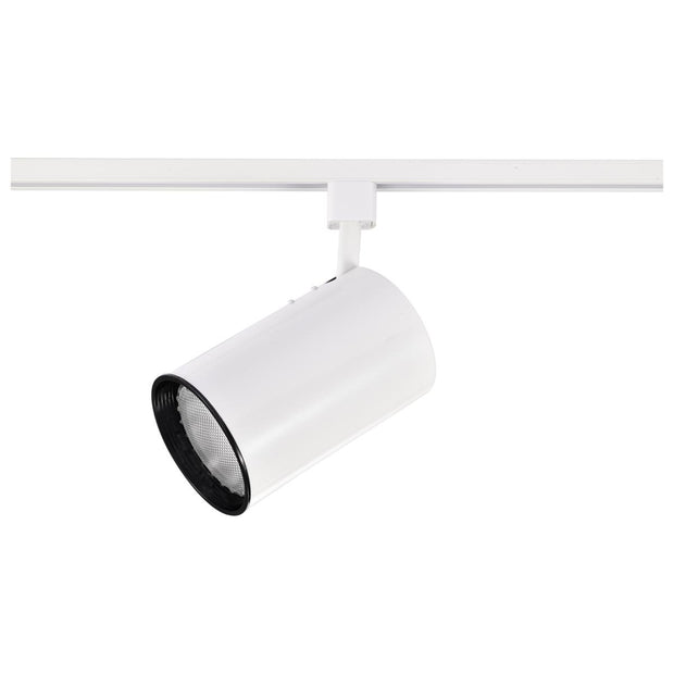 TH202 WHITE R30 STRAIGHT CYL  1 Light - R30 - Track Head - Straight Cylinder - White Finish