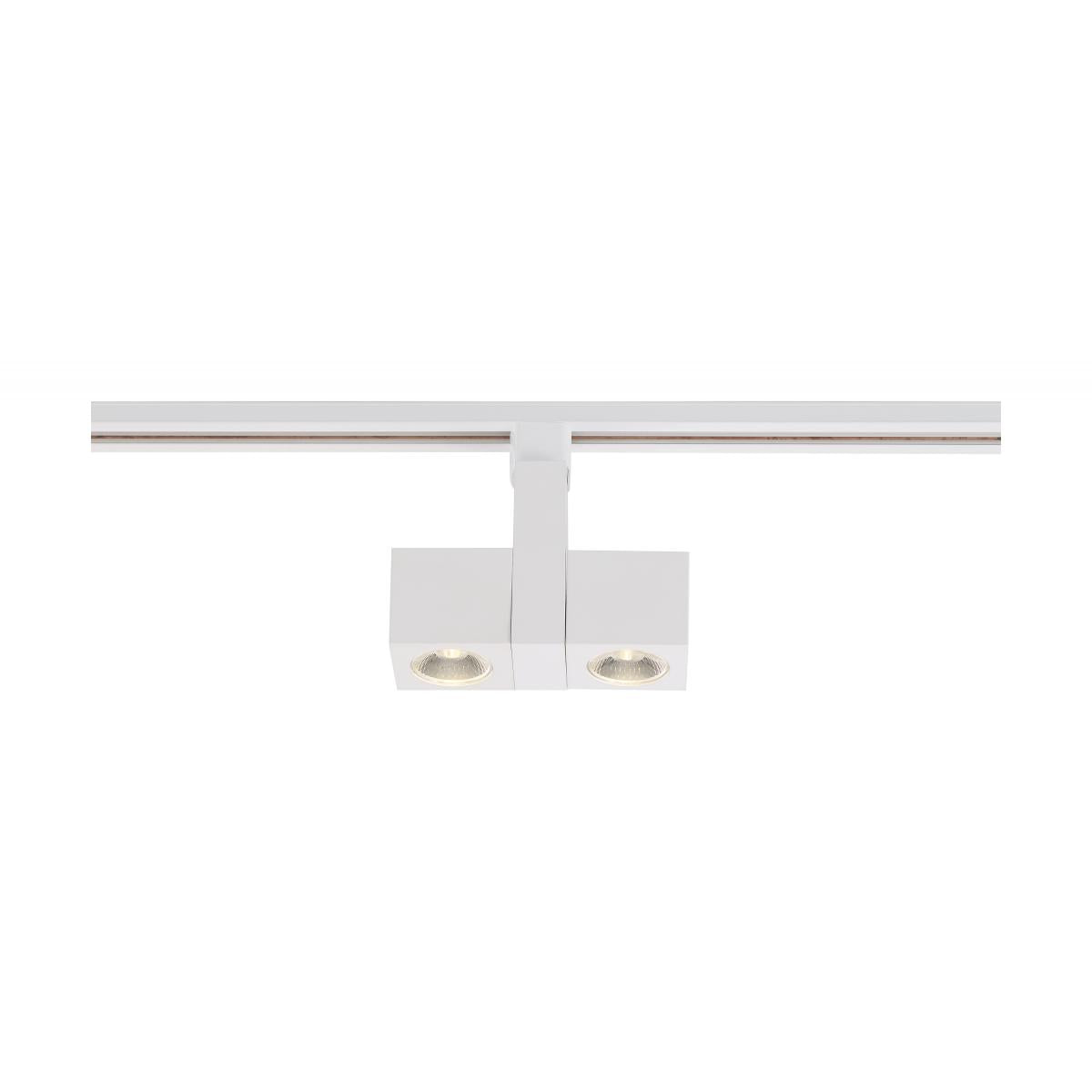 TH487 24W LED SQUARE DUAL TRACK HEAD  LED; 24 Watt Track Head; Dual Square; White; 36 deg. Beam Angle