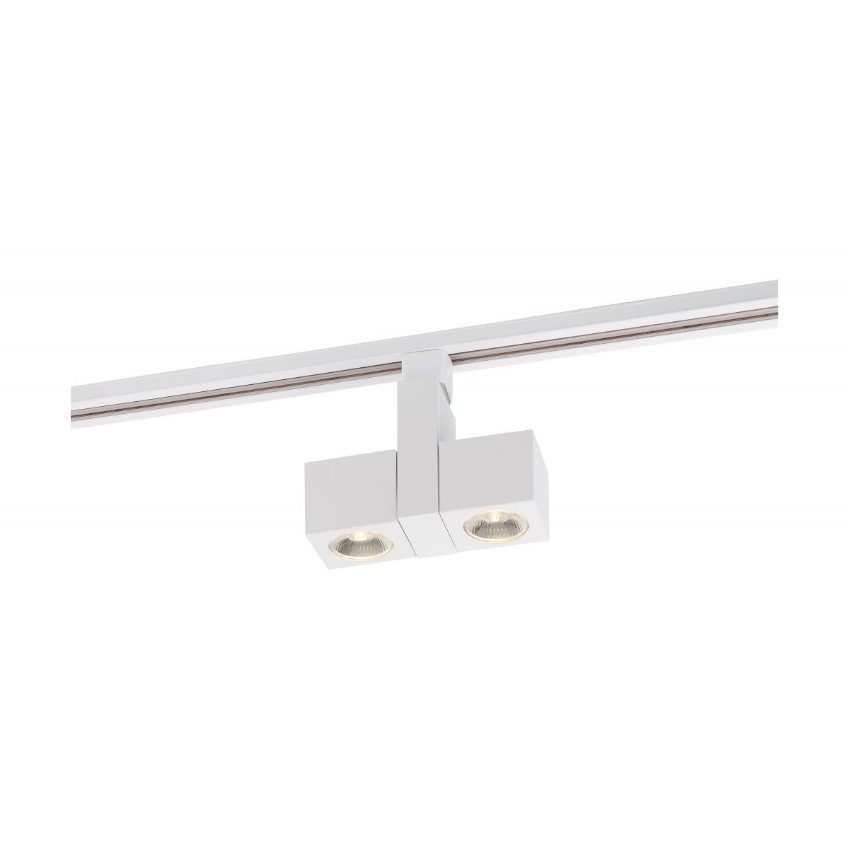 TH487 24W LED SQUARE DUAL TRACK HEAD  LED; 24 Watt Track Head; Dual Square; White; 36 deg. Beam Angle