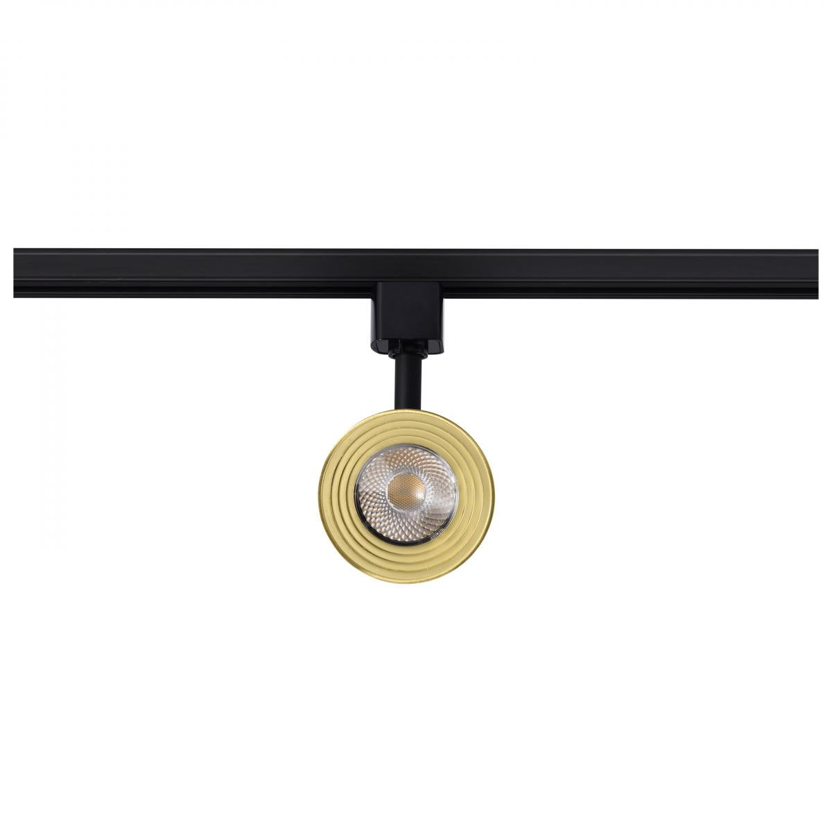 TH643 12W LED CINCH TRACK HEAD 36  12 Watt LED Cinch Track Head; 3000K; Matte Black and Brushed Brass Finish