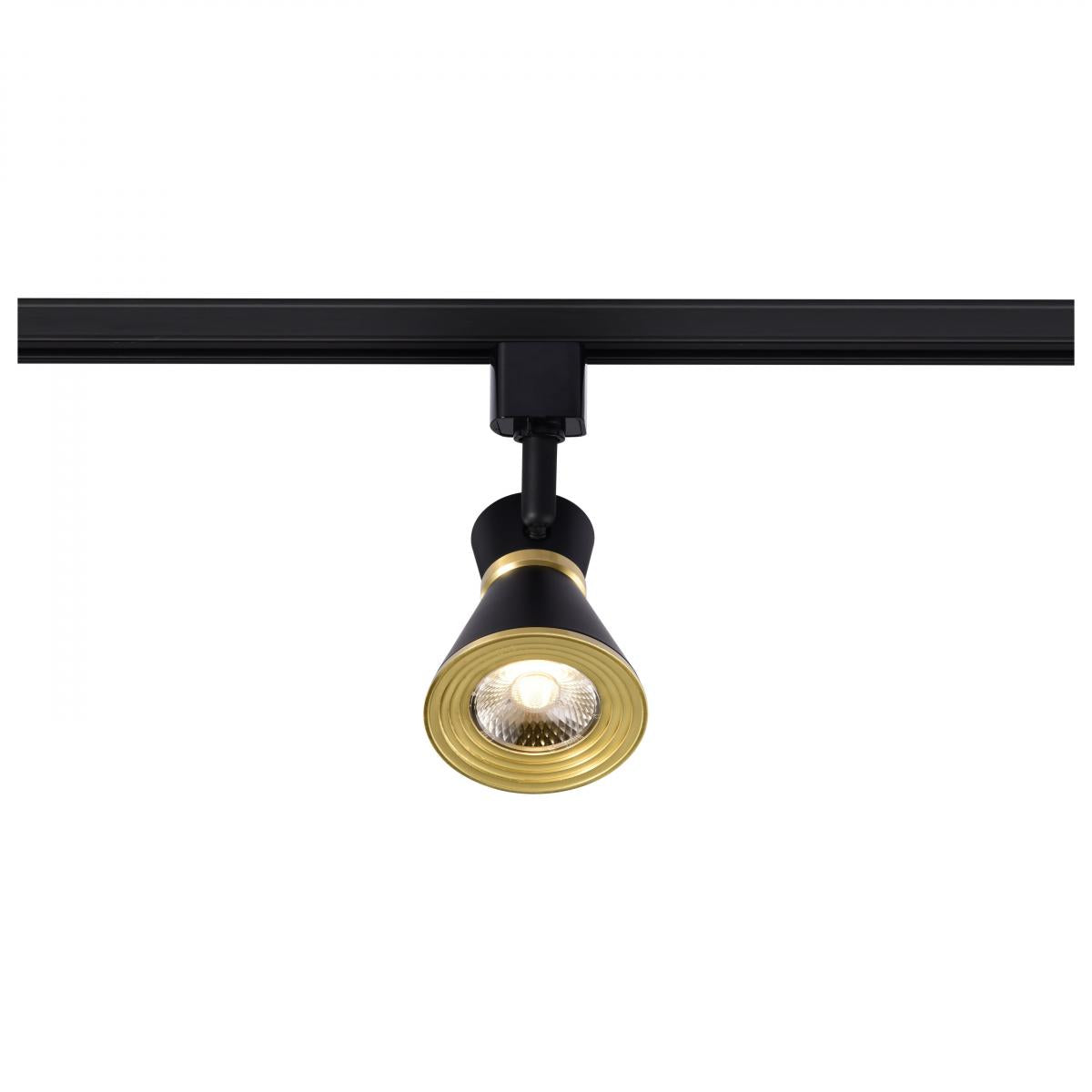 TH643 12W LED CINCH TRACK HEAD 36  12 Watt LED Cinch Track Head; 3000K; Matte Black and Brushed Brass Finish