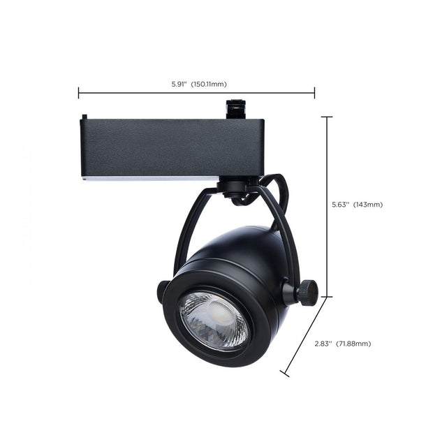 TH914 12W LED TRACK HEAD PINCH BACK  12 Watt LED Track Head; Starfish Enabled; Pinch Back; Black Finish; 120 Volt; RGBTW