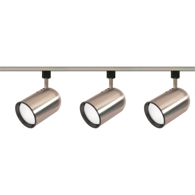 TK342 3 LT BR NICKEL R30 BULLET KIT  3 Light - R30 - Bullet Cylinder Track Kit - 4 foot Track - Brushed Nickel