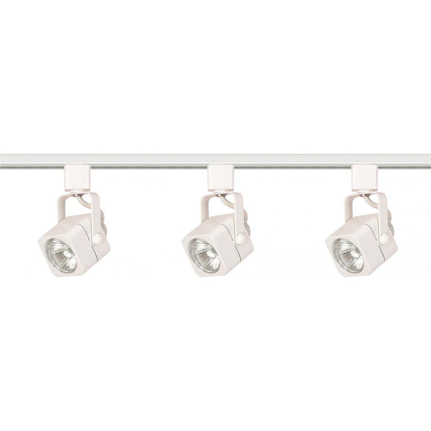 TK345 3LT TRACK KIT SQ. LINE VOLT.WH  3 Light - MR16 - Square Track Kit - 4 foot Track - Line Voltage - White