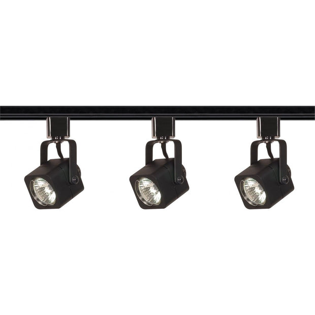 TK346 3LT TRACK KIT LINE VOLT. SQ.BK  3 Light - MR16 - Square Track Kit - 4 foot Track - Line Voltage - Black