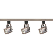 TK347 BN 120V MR16 SQUARE GU10  3 Light - MR16 - Square Track Kit - 4 foot Track - Line Voltage - Brushed Nickel