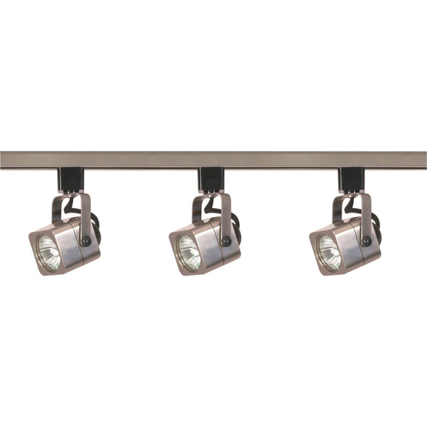 TK347 BN 120V MR16 SQUARE GU10  3 Light - MR16 - Square Track Kit - 4 foot Track - Line Voltage - Brushed Nickel