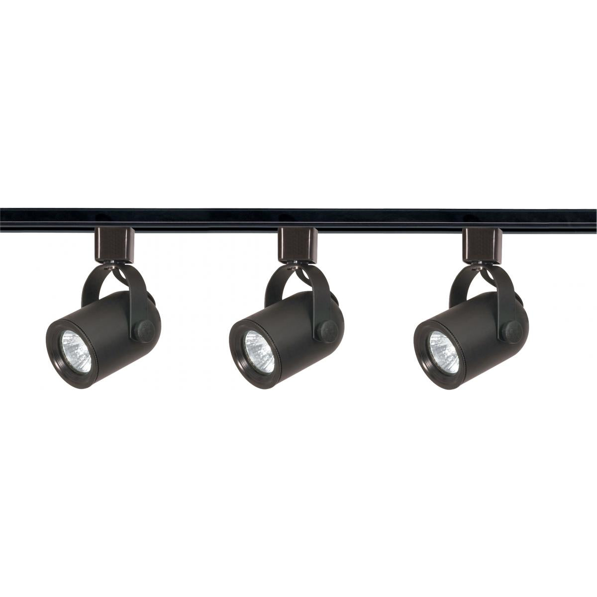 TK349 3LT TRK KIT RDBACK LN.VOLT.BLK  3 Light - MR16 - Round Back Track Kit - 4 foot Track - Line Voltage - Black