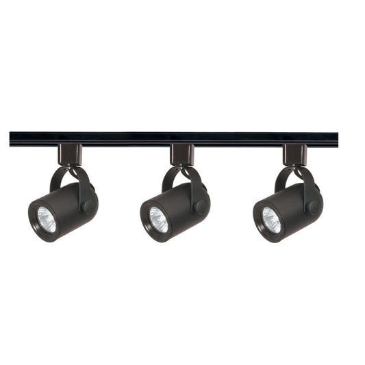 TK349 3LT TRK KIT RDBACK LN.VOLT.BLK  3 Light - MR16 - Round Back Track Kit - 4 foot Track - Line Voltage - Black