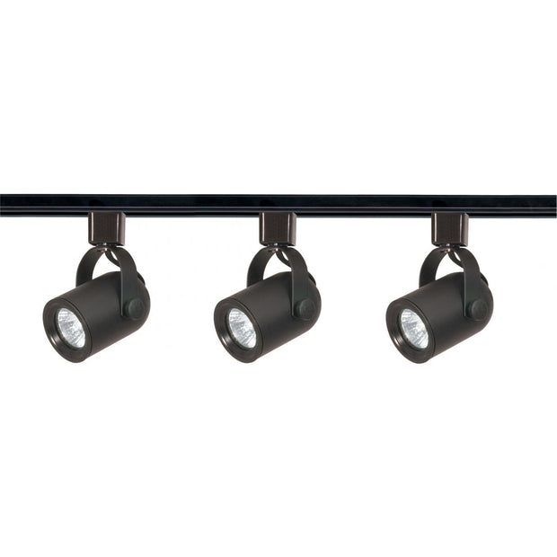 TK349 3LT TRK KIT RDBACK LN.VOLT.BLK  3 Light - MR16 - Round Back Track Kit - 4 foot Track - Line Voltage - Black