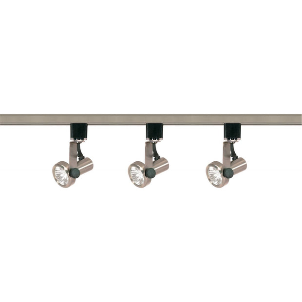 TK353 BN 120V MR16 GIMBAL RING GU10  3 Light - MR16 - Gimbal Ring Track Kit - 4 foot Track - Line Voltage - Brushed Nickel