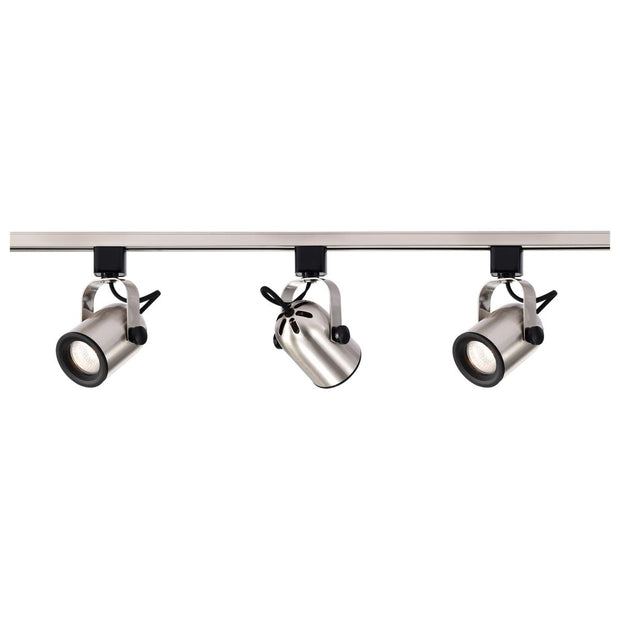 TK354 BN 120V MR16 ROUND BACK GU10  3 Light - MR16 - Round Back Track Kit - 4 foot Track - Line Voltage - Brushed Nickel
