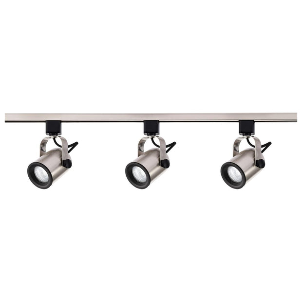 TK354 BN 120V MR16 ROUND BACK GU10  3 Light - MR16 - Round Back Track Kit - 4 foot Track - Line Voltage - Brushed Nickel