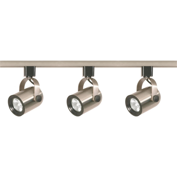 TK354 BN 120V MR16 ROUND BACK GU10  3 Light - MR16 - Round Back Track Kit - 4 foot Track - Line Voltage - Brushed Nickel