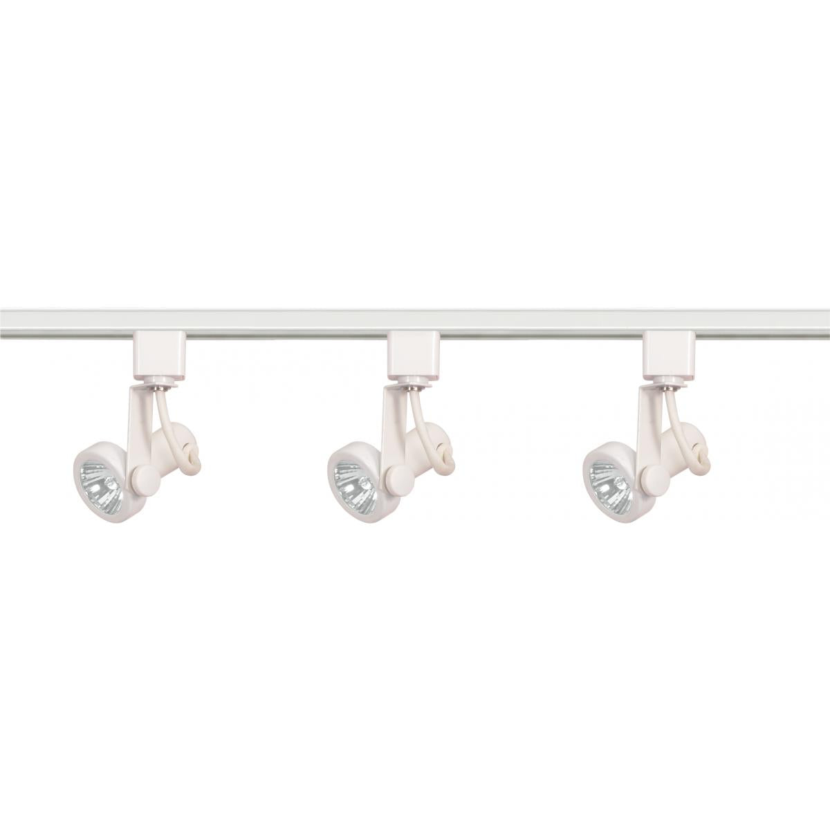 TK355 3LT TRK KIT GMBAL RNG.MR16 WHT  3 Light - MR16 - Gimbal Ring Track Kit - 4 foot Track - Line Voltage - White