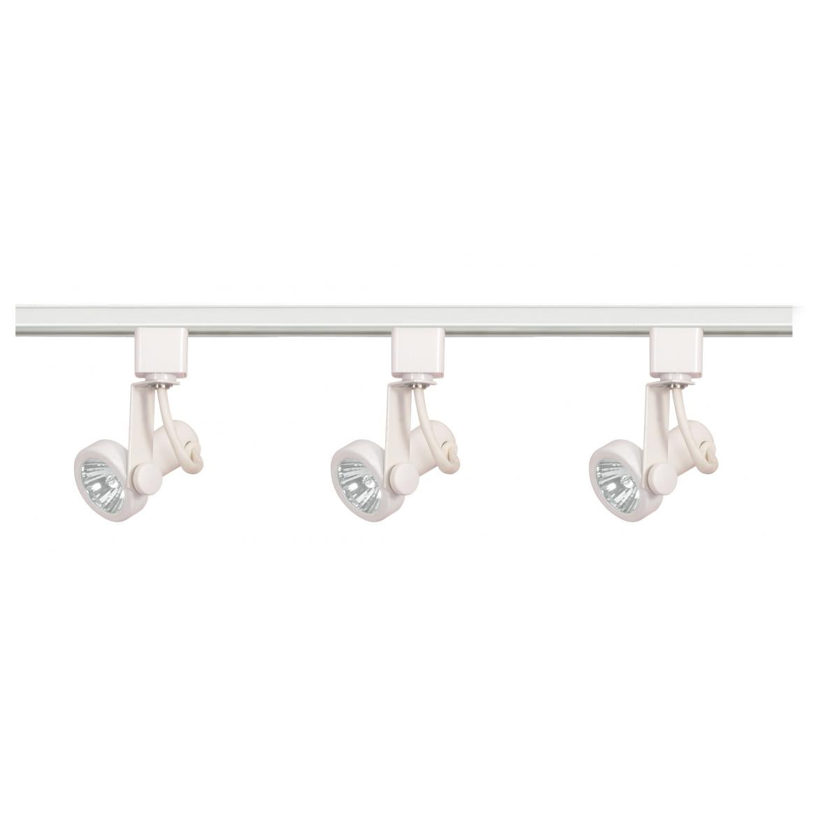 TK355 3LT TRK KIT GMBAL RNG.MR16 WHT  3 Light - MR16 - Gimbal Ring Track Kit - 4 foot Track - Line Voltage - White