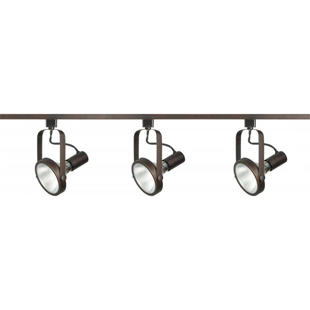 TK362 PAR30 GIMBAL RING KIT BRONZE  3 Light - PAR30 - Gimbal Ring Track Kit - 4 foot Track - Russet Bronze