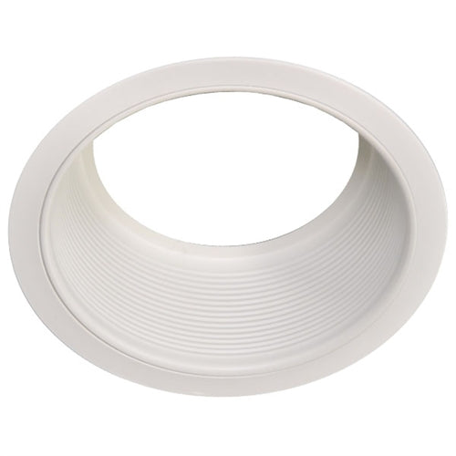 6" Stepped Baffle Trim - PAR38/R40 White / White