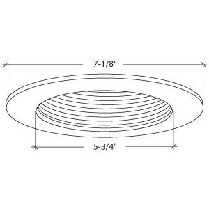 6" Stepped Baffle Trim - PAR38/R40 White / White